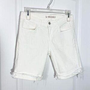 J Brand Low Rise Cuffed Hem Jean Shorts 8” Inseam USA MADE White 26